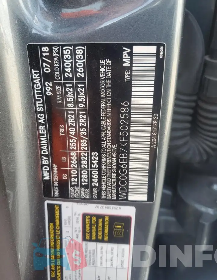 WDC0G6EB7KF502586 Photo# 13