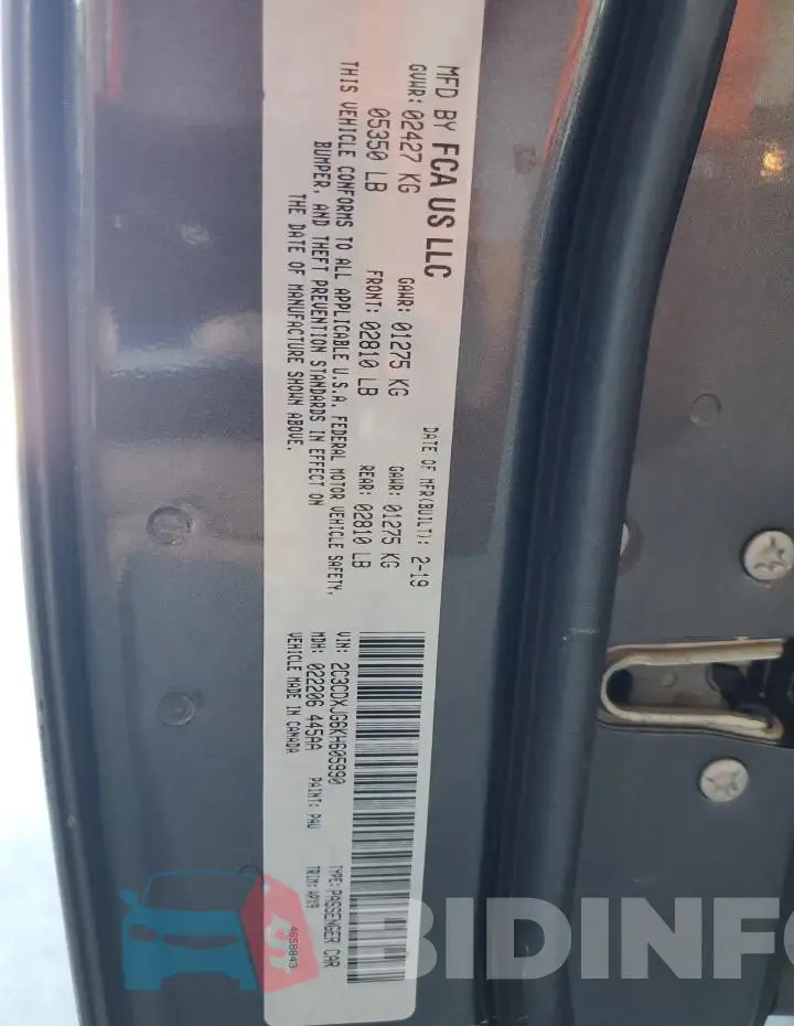 2C3CDXJG6KH605990 Photo# 13