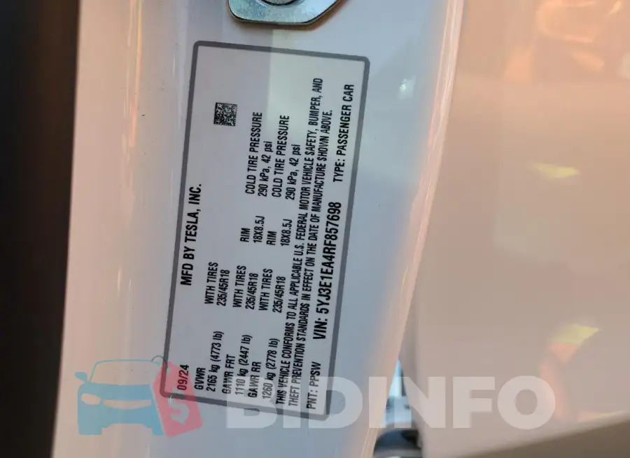 5YJ3E1EA4RF857698 Photo# 12