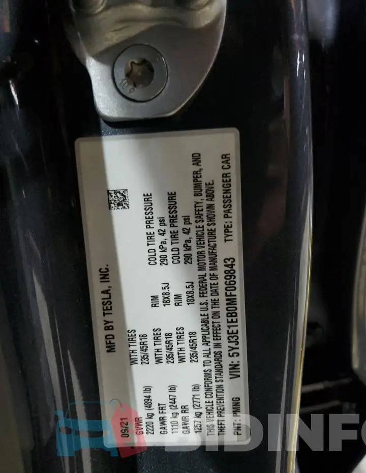 5YJ3E1EB0MF069843 Photo# 12