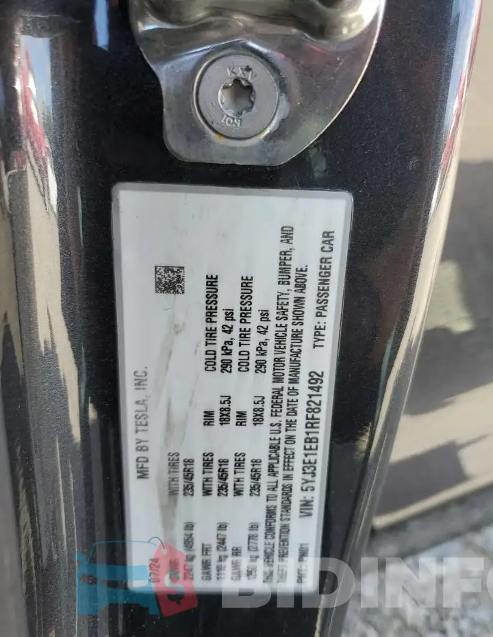 5YJ3E1EB1RF821492 Photo# 13