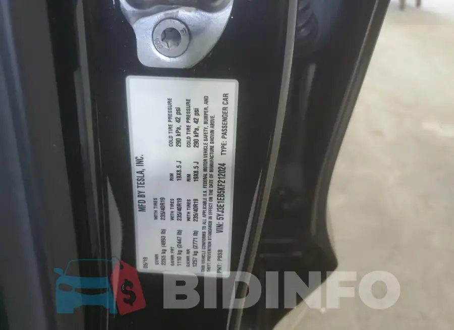 5YJ3E1EB5KF212024 Photo# 12