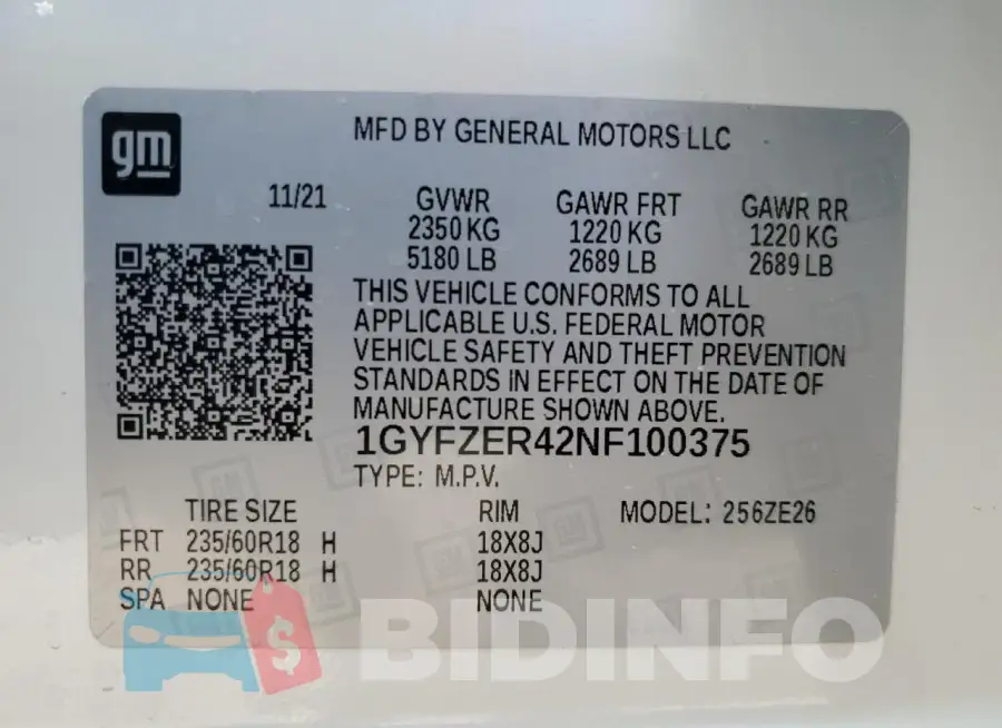1GYFZER42NF100375 Photo# 13