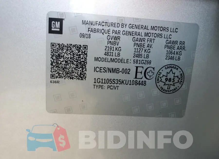 1G1105S35KU108448 Photo# 12