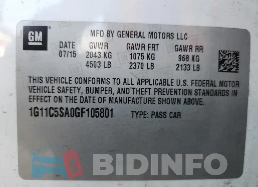1G11C5SA0GF105801 Photo# 13