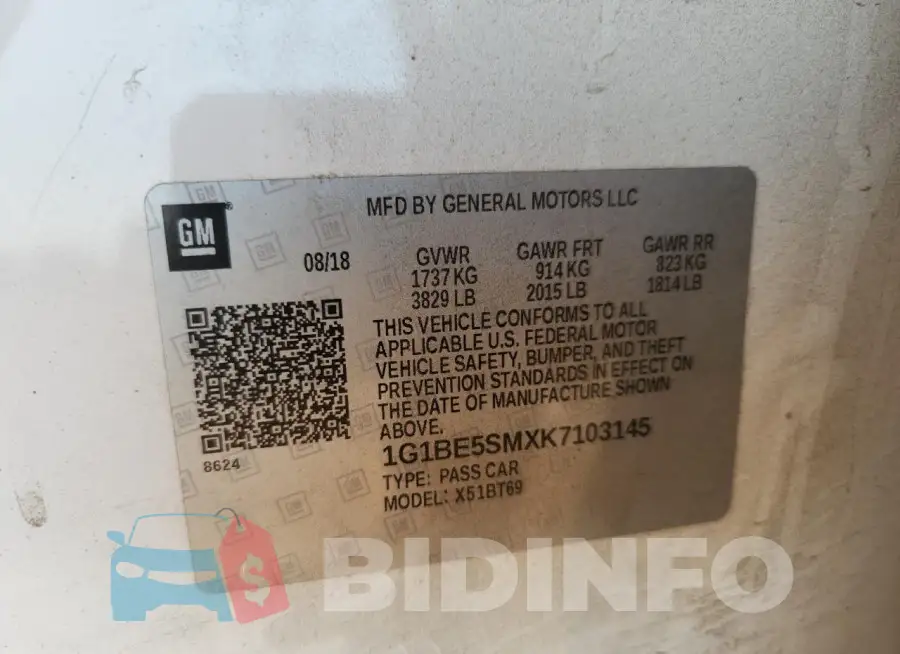 1G1BE5SMXK7103145 Photo# 12
