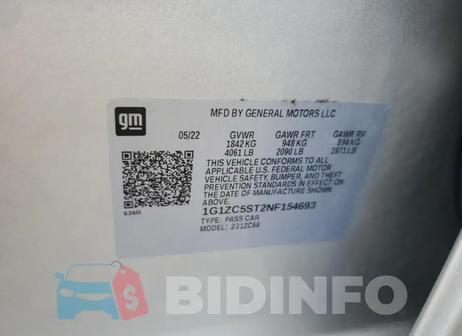 1G1ZC5ST2NF154693 Photo# 13