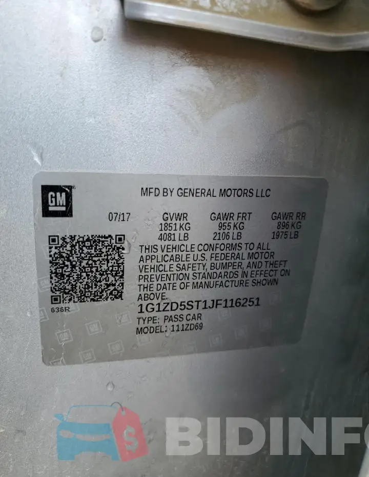 1G1ZD5ST1JF116251 Photo# 12