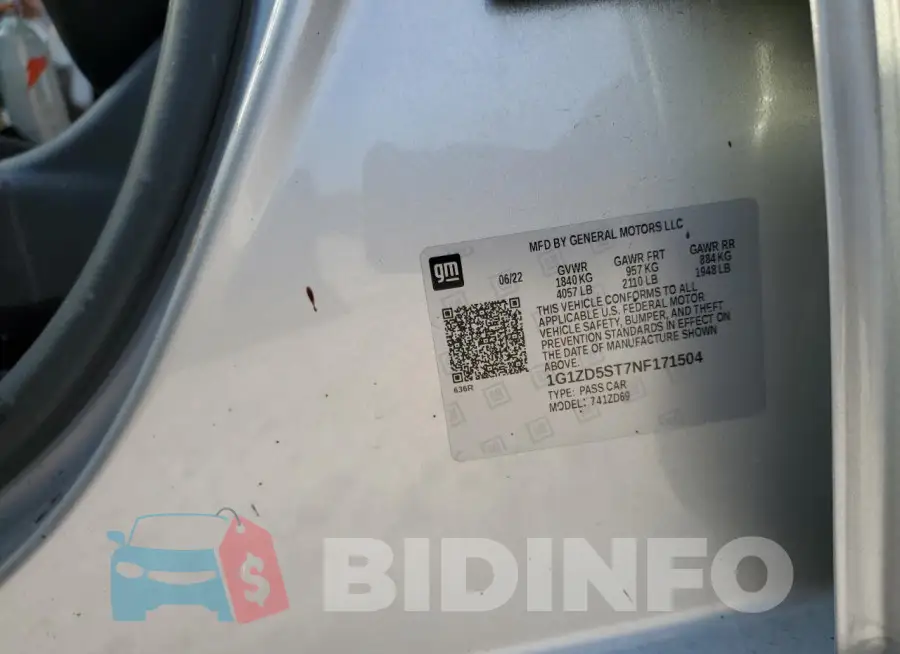 1G1ZD5ST7NF171504 Photo# 12