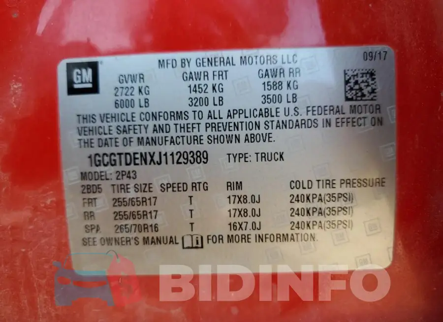 1GCGTDENXJ1129389 Photo# 13