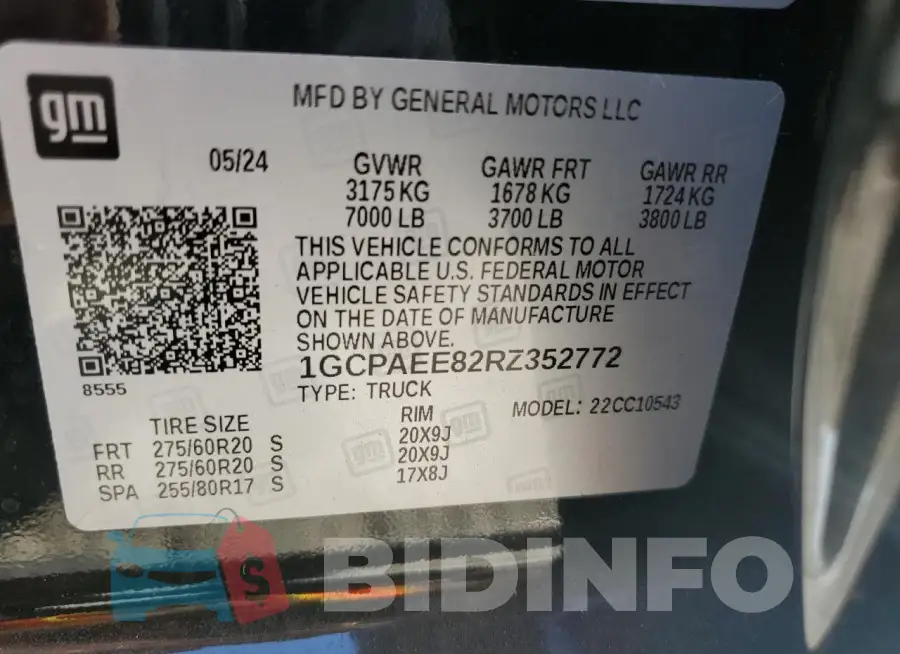 1GCPAEE82RZ352772 Photo# 12