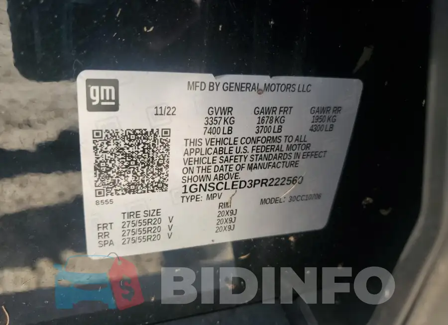 1GNSCLED3PR222560 Photo# 13