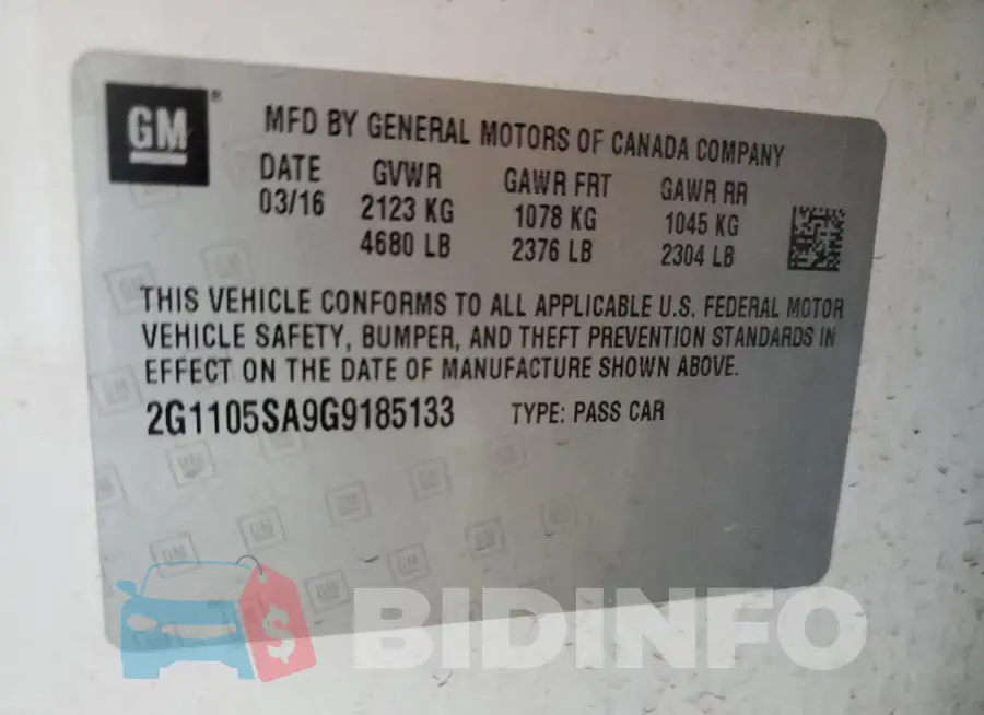 2G1105SA9G9185133 Photo# 12