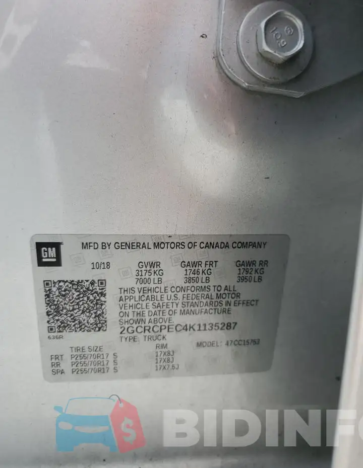 2GCRCPEC4K1135287 Photo# 13