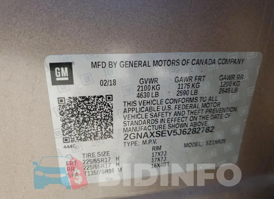 2GNAXSEV5J6282782 Photo# 14