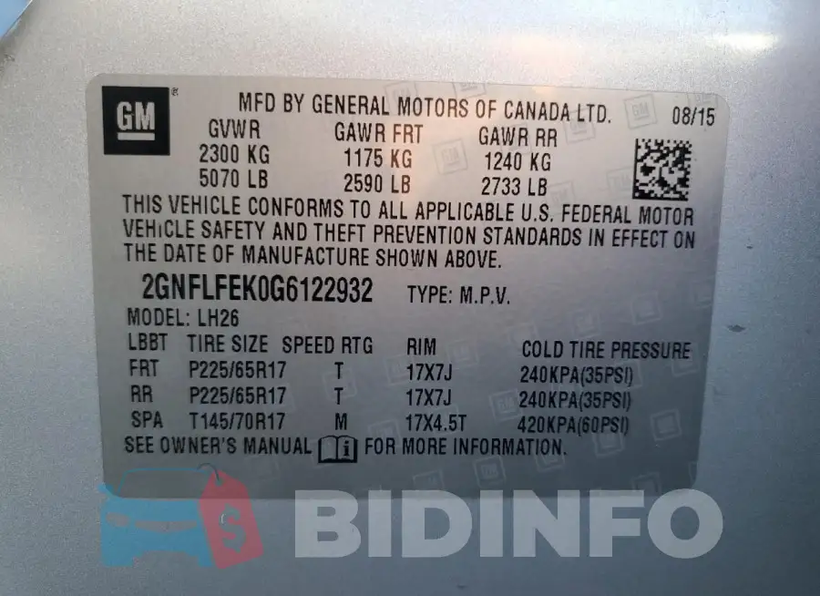 2GNFLFEK0G6122932 Photo# 13
