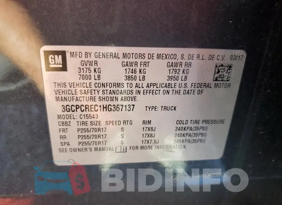 3GCPCREC1HG367137 Photo# 12