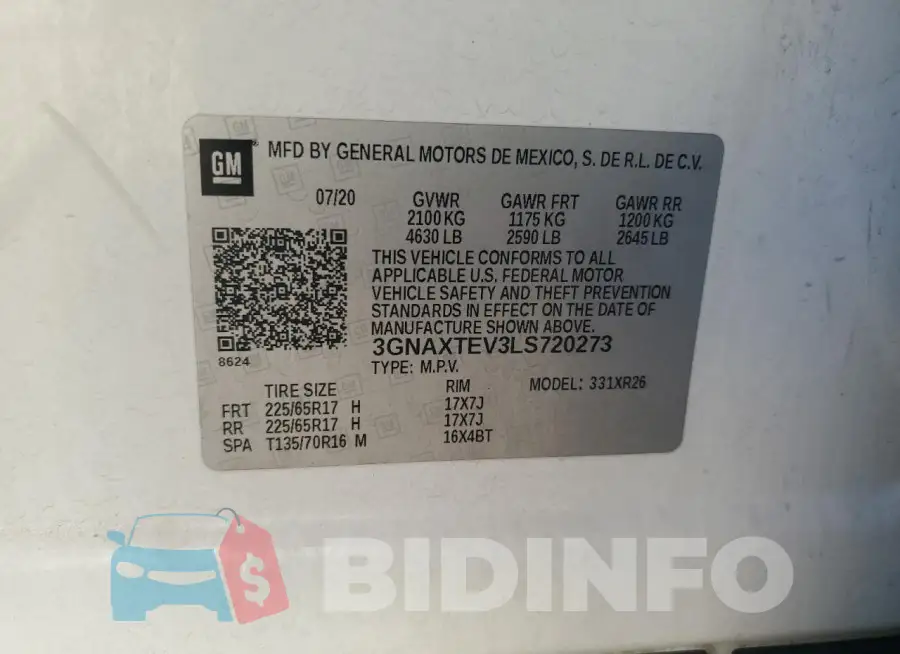 3GNAXTEV3LS720273 Photo# 12