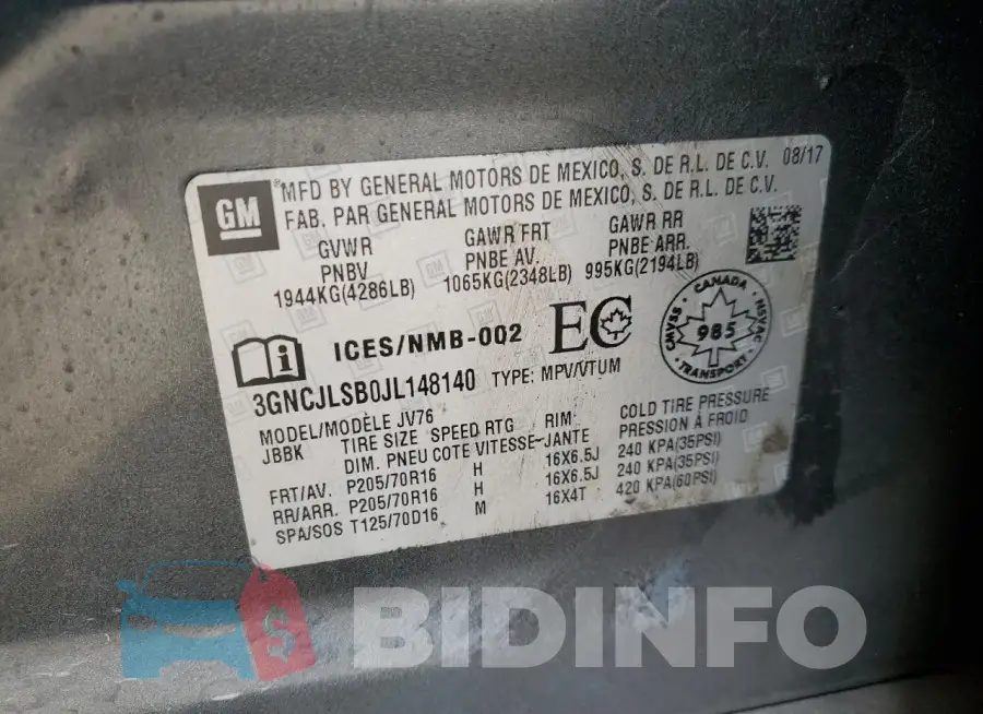 3GNCJLSB0JL148140 Photo# 12