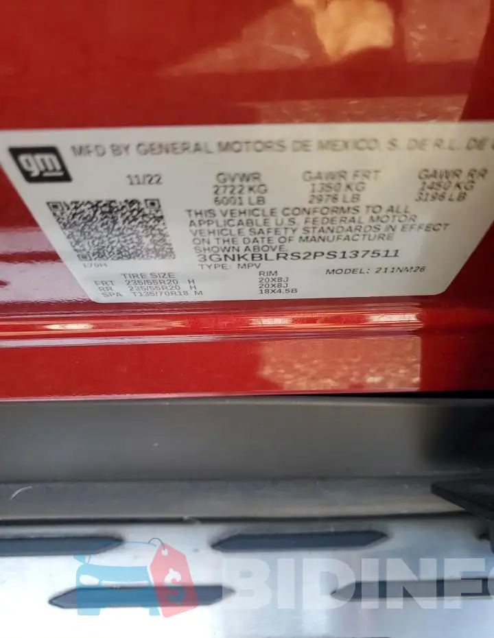 3GNKBLRS2PS137511 Photo# 13