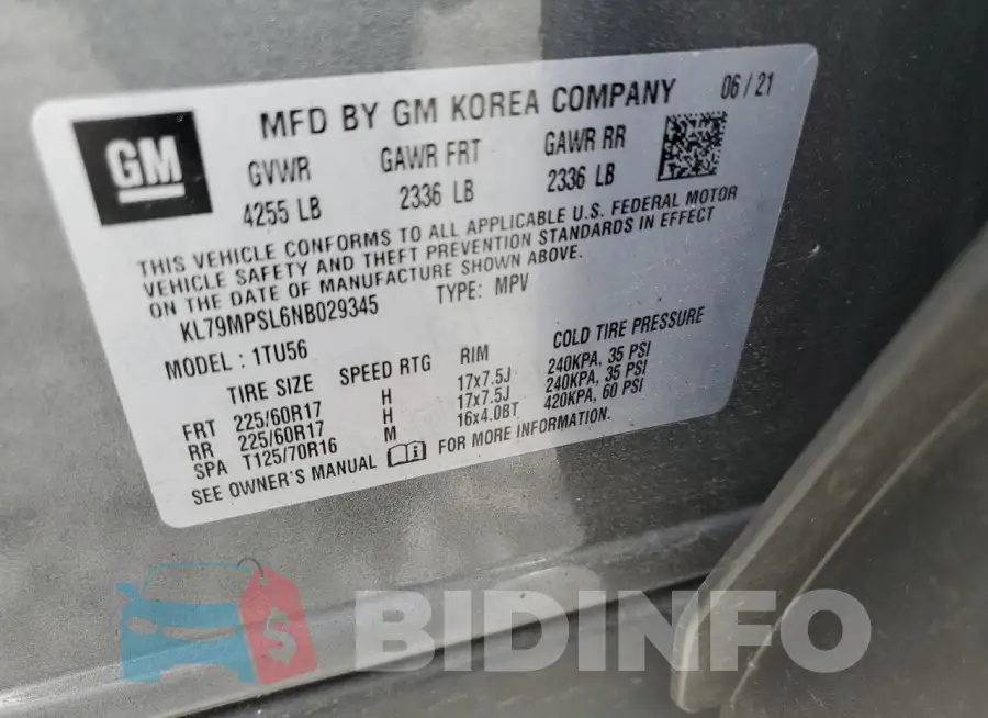 KL79MPSL6NB029345 Photo# 13