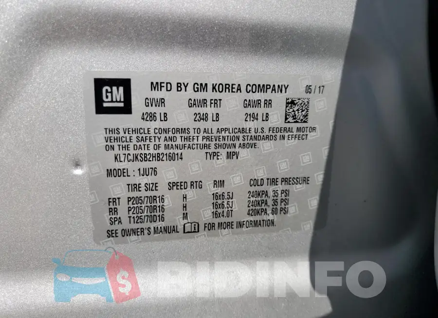 KL7CJKSB2HB216014 Photo# 13