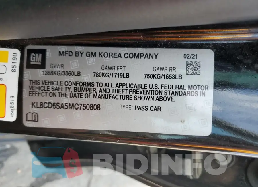 KL8CD6SA5MC750808 Photo# 13