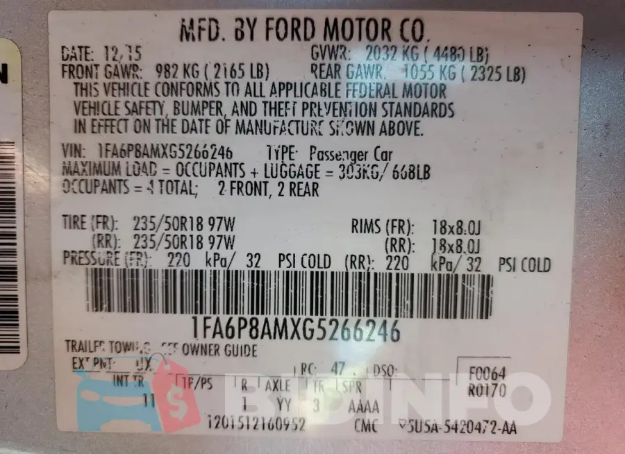 1FA6P8AMXG5266246 Photo# 12