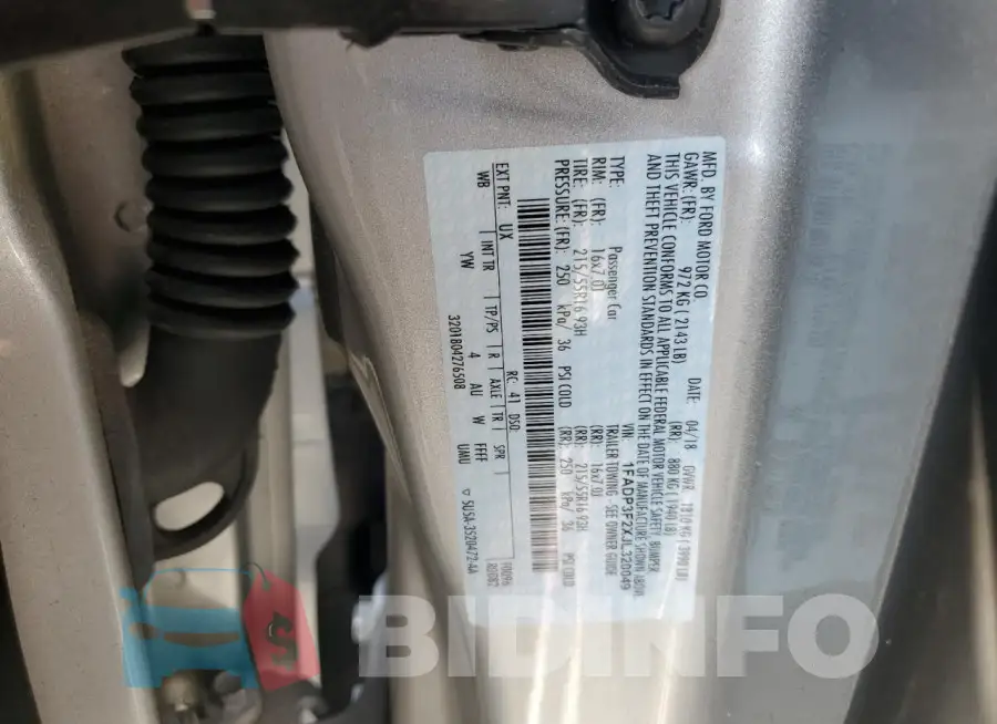 1FADP3F2XJL320049 Photo# 12