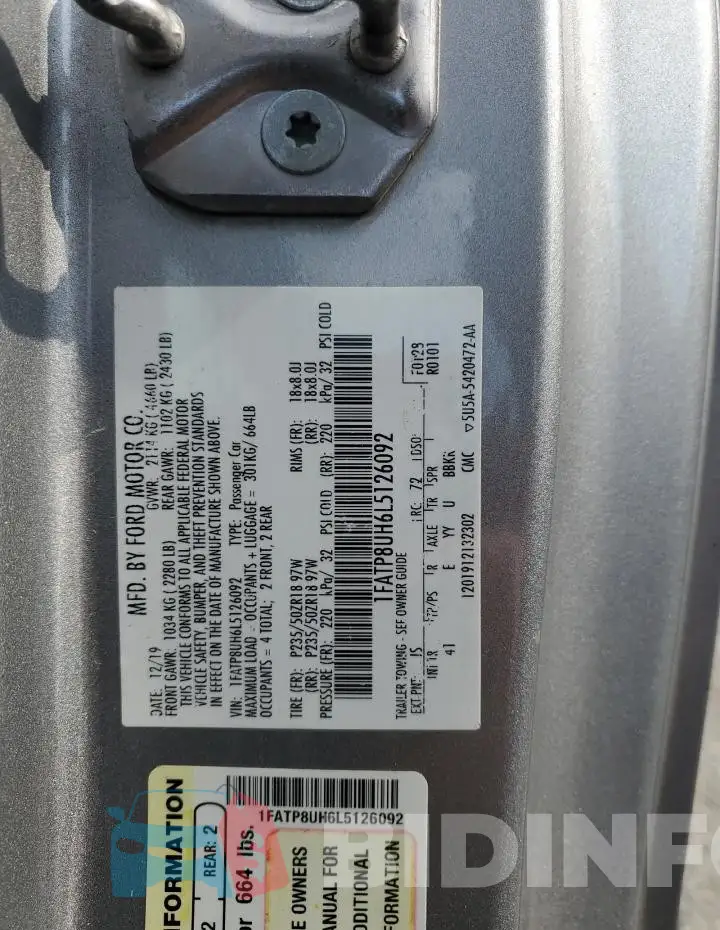 1FATP8UH6L5126092 Photo# 12