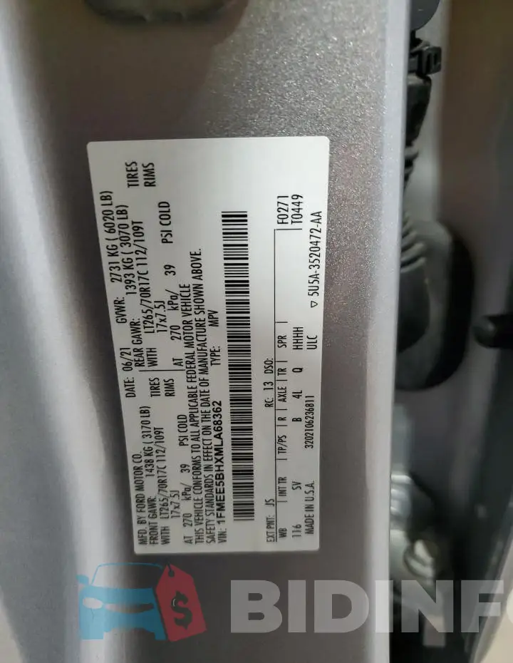 1FMEE5BHXMLA68362 Photo# 14