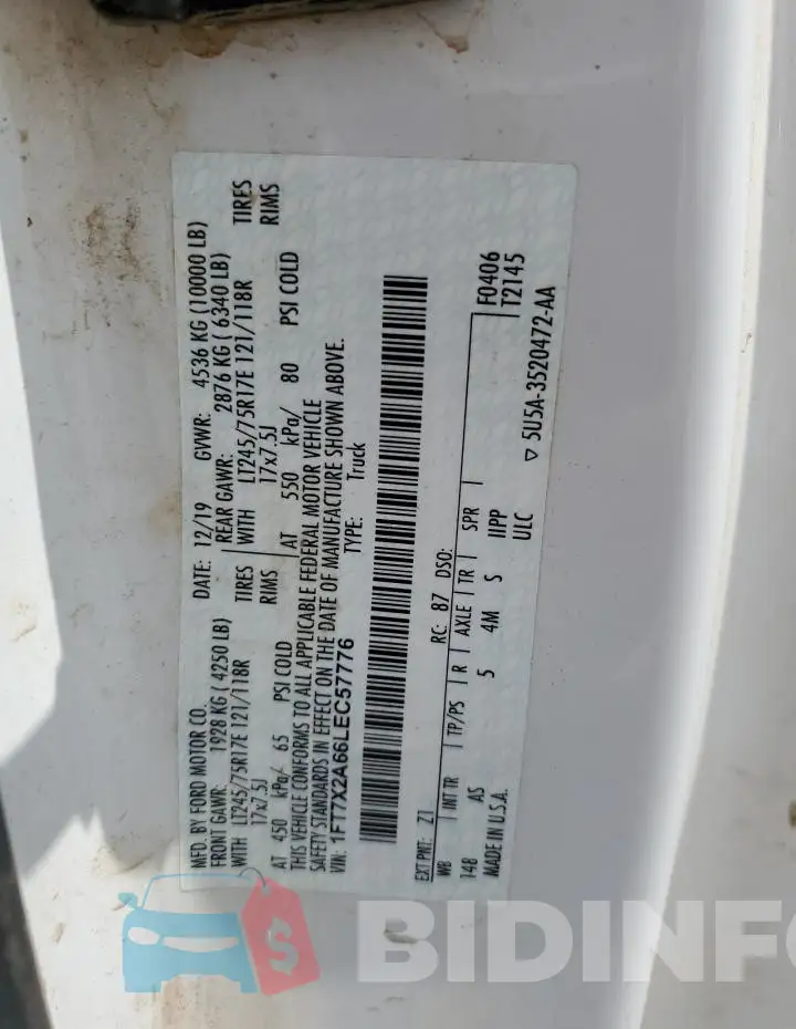 1FT7X2A66LEC57776 Photo# 12