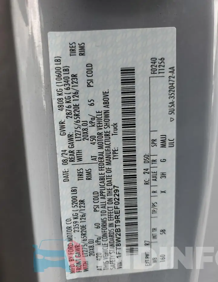1FT8W2BT9REF02297 Photo# 12