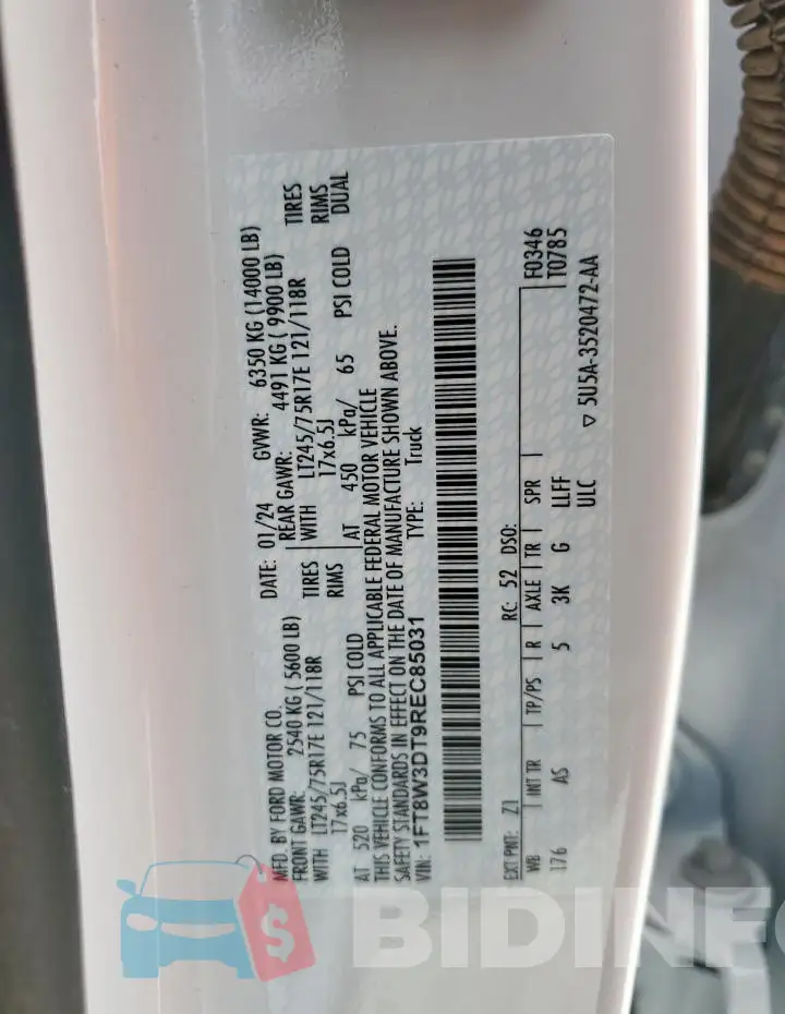 1FT8W3DT9REC85031 Photo# 12