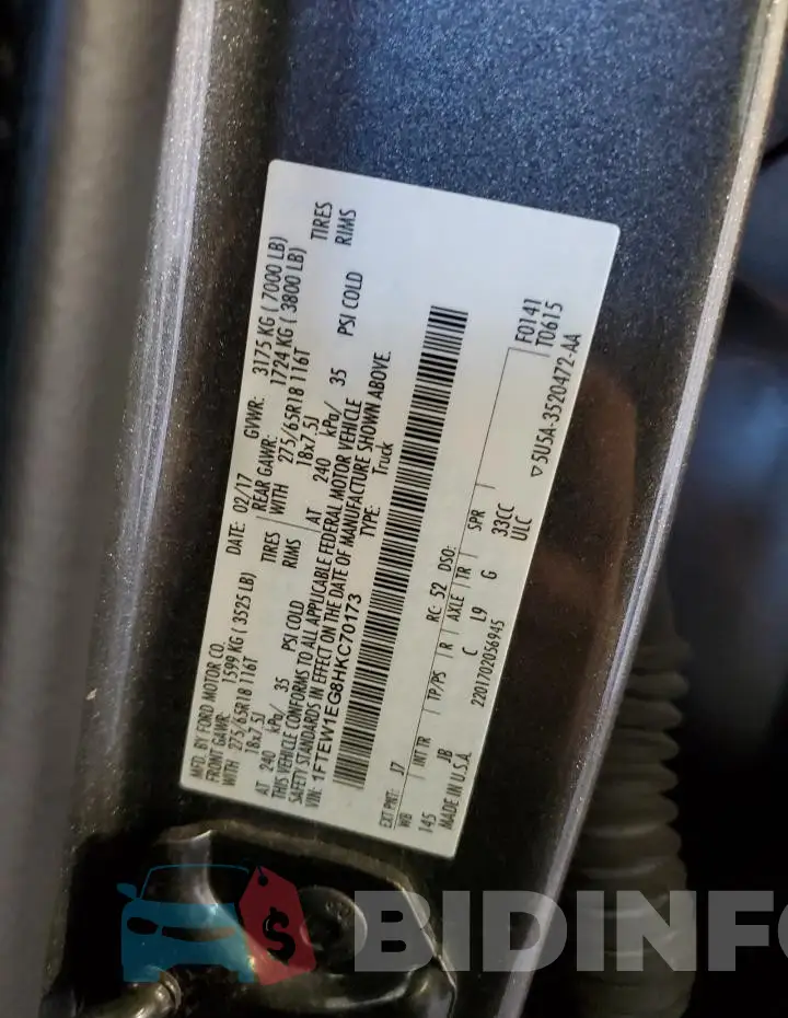 1FTEW1EG8HKC70173 Photo# 12
