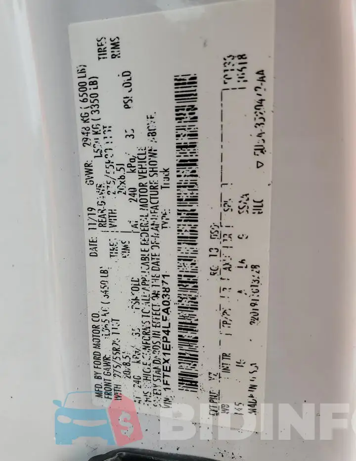 1FTEX1EP4LFA03871 Photo# 12