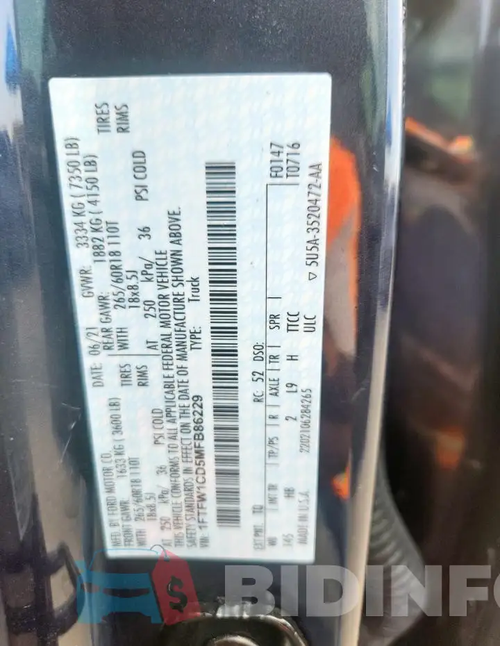1FTFW1CD5MFB86229 Photo# 12