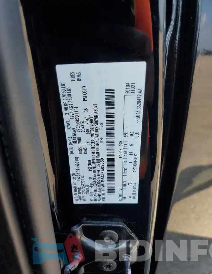 1FTFW1E54JFE09359 Photo# 12