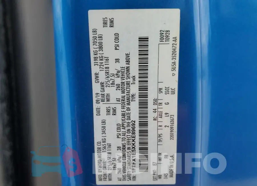 1FTFX1E5XKKE89692 Photo# 12