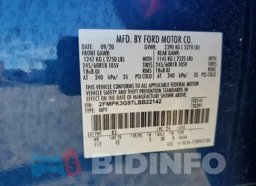 2FMPK3G97LBB22142 Photo# 13