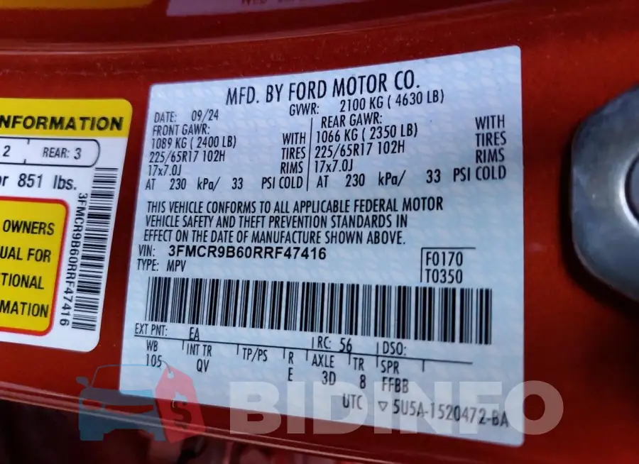 3FMCR9B60RRF47416 Photo# 13