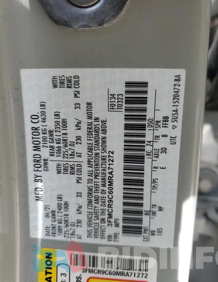 3FMCR9C60MRA71272 Photo# 13
