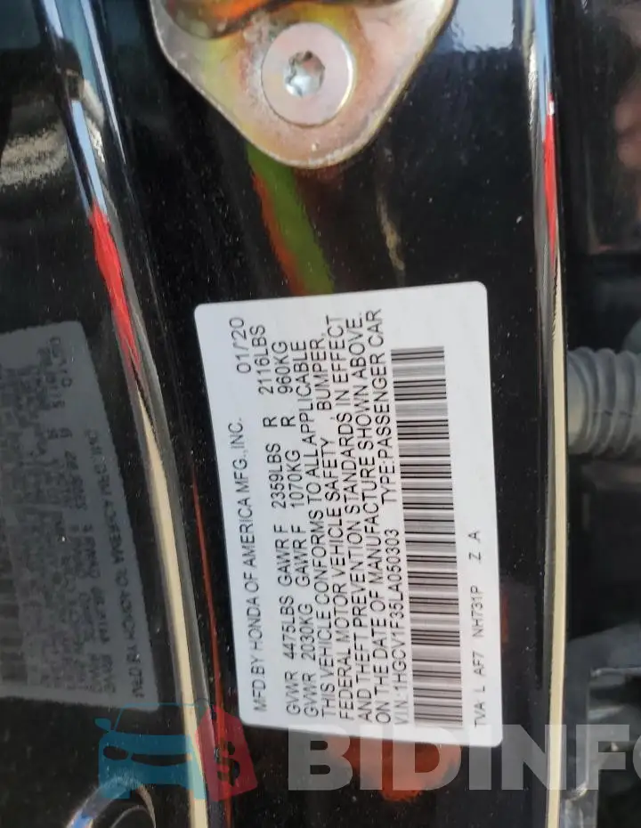 1HGCV1F35LA050303 Photo# 12