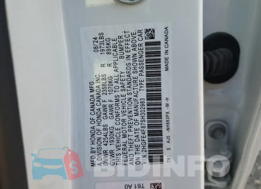 2HGFE4F87SH302983 Photo# 12