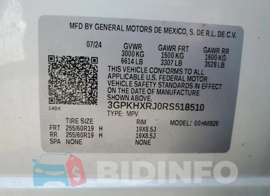 3GPKHXRJ0RS518510 Photo# 14