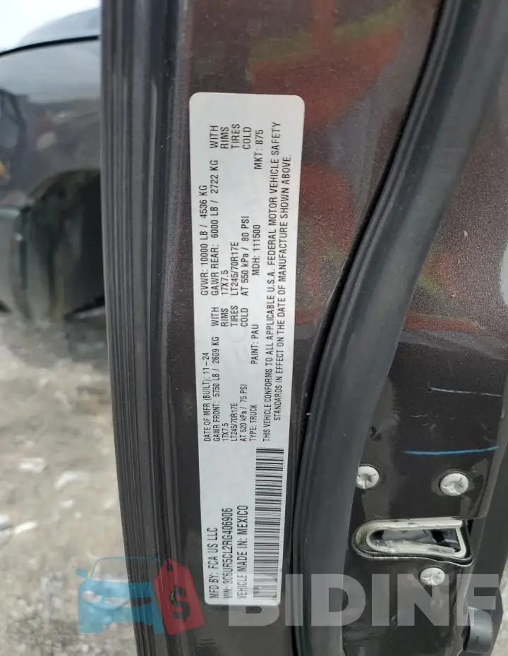 3C6UR5CL2RG406906 Photo# 12