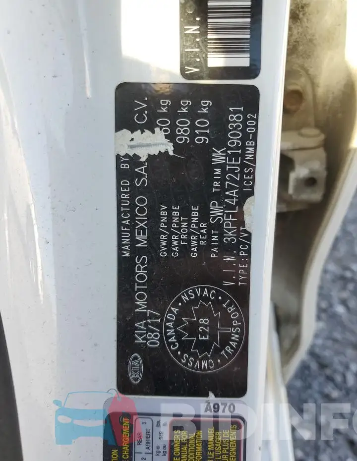 3KPFL4A72JE190381 Photo# 12
