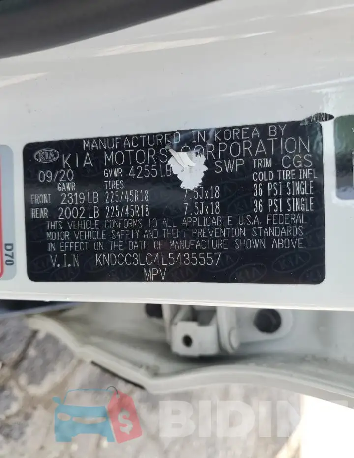 KNDCC3LC4L5435557 Photo# 14