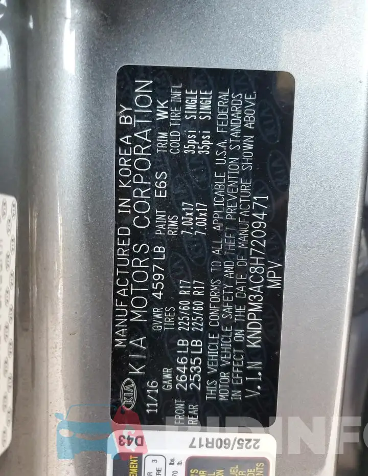 KNDPM3AC8H7209471 Photo# 13