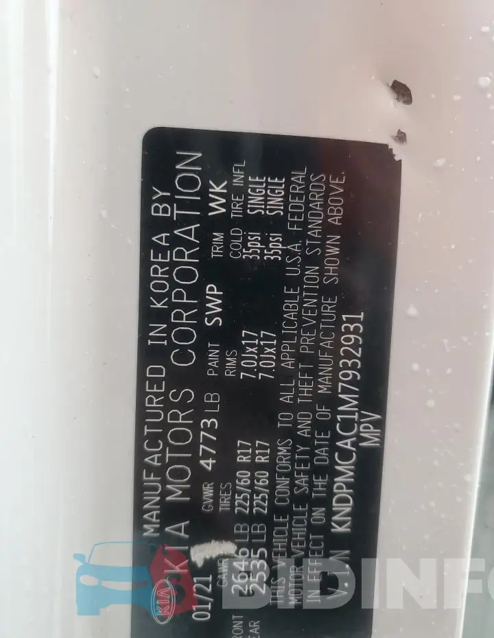 KNDPMCAC1M7932931 Photo# 12